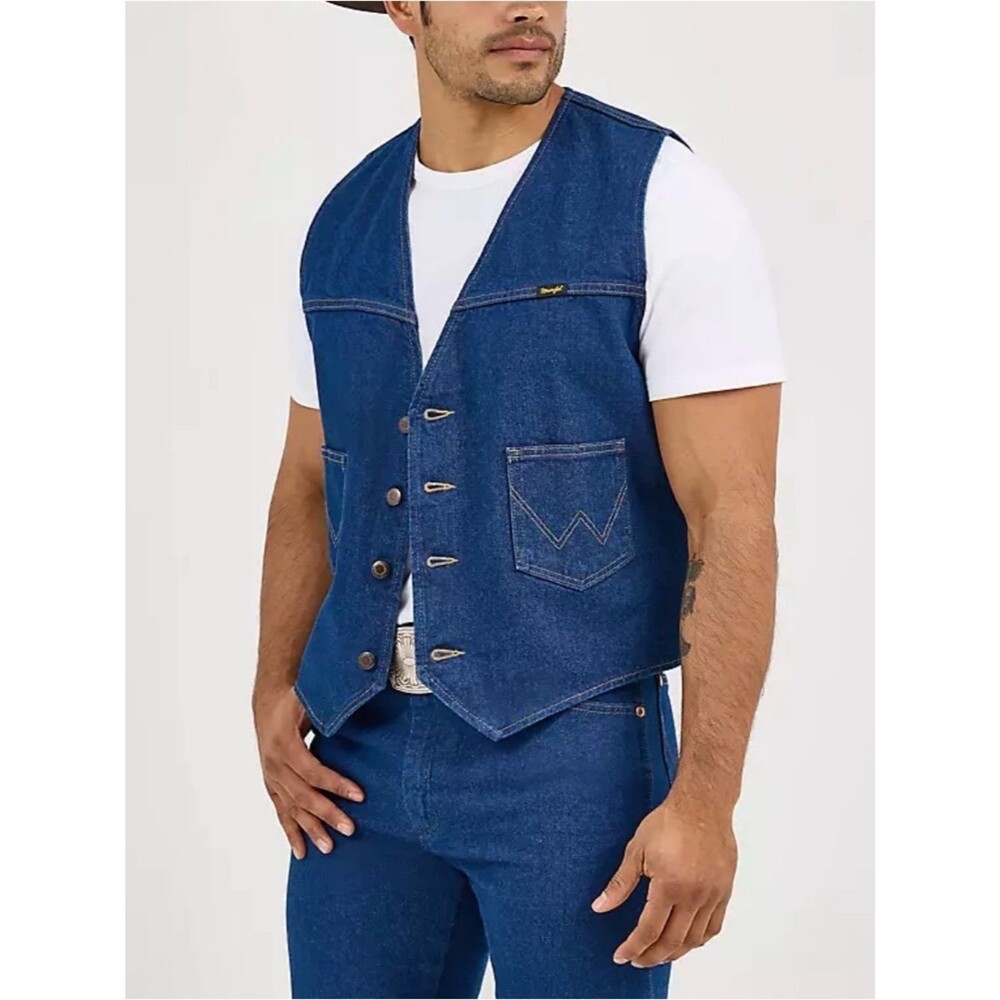 WRANGLER UNLINED DENIM VEST Men’s Large